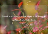 Embark on a Unique Joy - filled Journey in the Winter Steam Game World: Winter Events