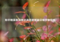 和平精英取消推送消息提醒超详细步骤指南