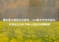 藏在指令里的社交密码，CSGO聊天代码冷知识、实用玩法及中文输入法显示问题解析
