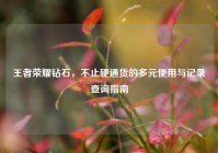 王者荣耀钻石，不止硬通货的多元使用与记录查询指南