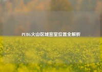 PUBG火山区域密室位置全解析