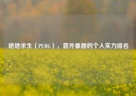 绝地求生（PUBG），意外暴露的个人实力排名