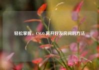 轻松掌握，CSGO 离开好友房间的方法