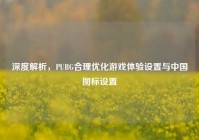 深度解析，PUBG合理优化游戏体验设置与中国图标设置