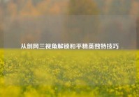 从剑网三视角解锁和平精英独特技巧