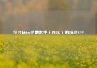 探寻畅玩绝地求生（PUBG）的神奇APP