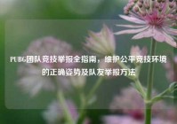 PUBG团队竞技举报全指南，维护公平竞技环境的正确姿势及队友举报方法