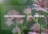 探究CF分辨率调至最低，方法、奥秘与影响