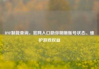 DNF制裁查询，官网入口助你明晰账号状态、维护游戏权益
