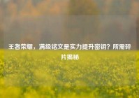 王者荣耀，满级铭文是实力提升密钥？所需碎片揭秘