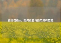 使命召唤16，如何查看与使用所有蓝图