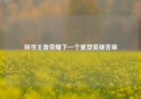 探寻王者荣耀下一个重塑英雄答案