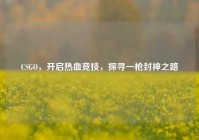 CSGO，开启热血竞技，探寻一枪封神之路