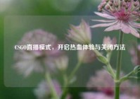 CSGO直播模式，开启热血体验与关闭方法