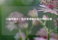 CF幽灵模式，显示更清晰方法与开启位置