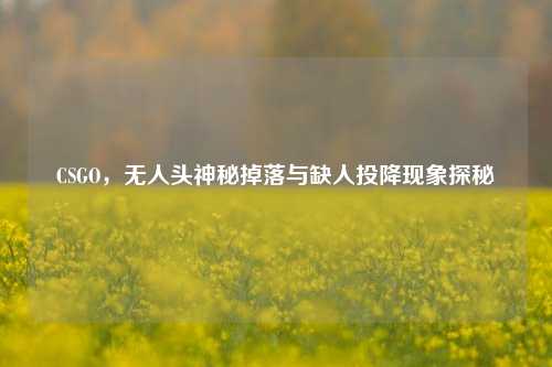 CSGO，无人头神秘掉落与缺人投降现象探秘