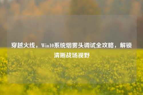 穿越火线,Win10系统烟雾头调试全攻略,解锁清晰战场视野