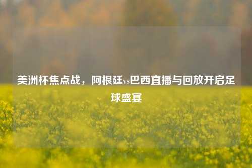 美洲杯焦点战，阿根廷vs巴西直播与回放开启足球盛宴