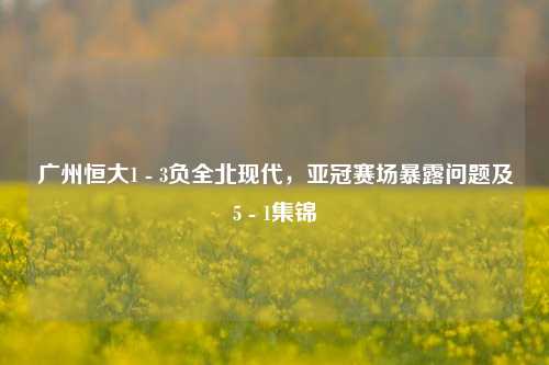 广州恒大1 - 3负全北现代,亚冠赛场暴露问题及5 - 1集锦