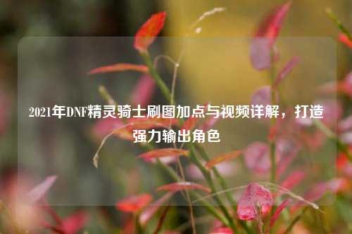 2021年DNF精灵骑士刷图加点与视频详解，打造强力输出角色