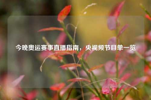 今晚奥运赛事直播指南,央视频节目单一览