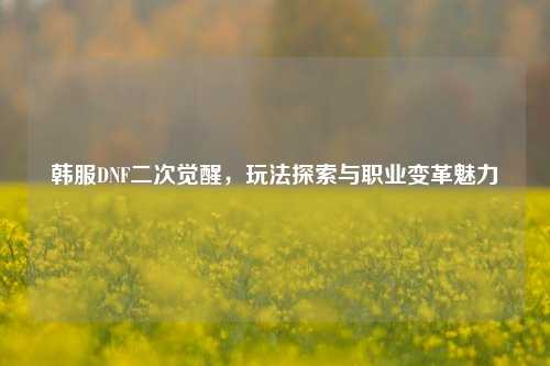 韩服DNF二次觉醒,玩法探索与职业变革魅力