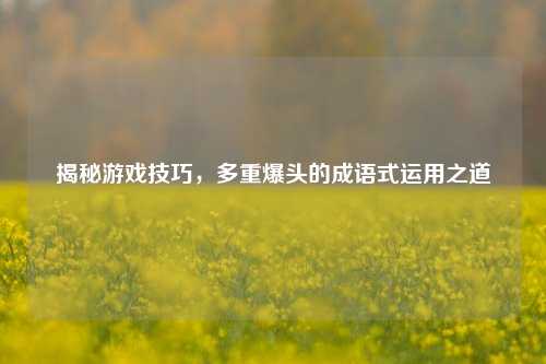 揭秘游戏技巧,多重爆头的成语式运用之道