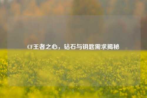 CF王者之心,钻石与钥匙需求揭秘