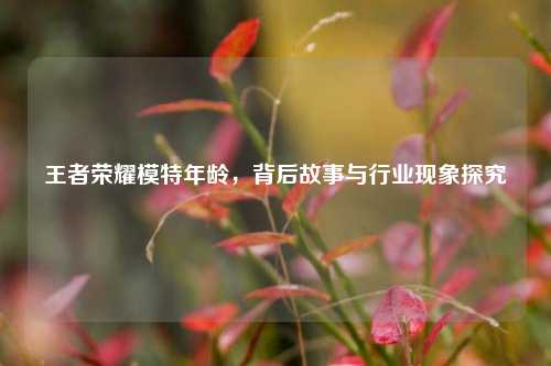 王者荣耀模特年龄,背后故事与行业现象探究