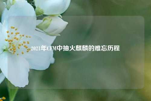 2021年CFM中抽火麒麟的难忘历程