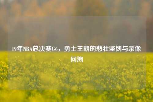19年NBA总决赛G6，勇士王朝的悲壮坚韧与录像回溯
