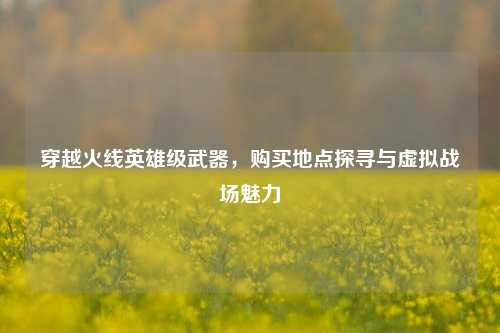 穿越火线英雄级武器,购买地点探寻与虚拟战场魅力