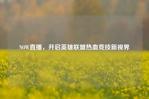 NOW直播,开启英雄联盟热血竞技新视界