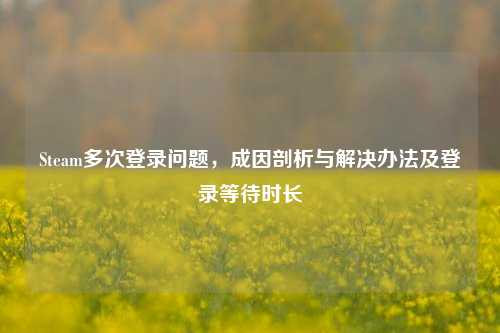Steam多次登录问题,成因剖析与解决办法及登录等待时长