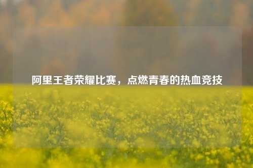 阿里王者荣耀比赛,点燃青春的热血竞技
