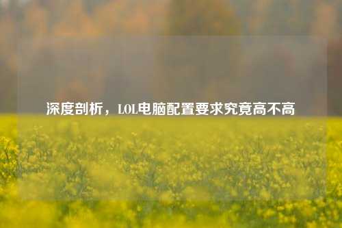 深度剖析,LOL电脑配置要求究竟高不高