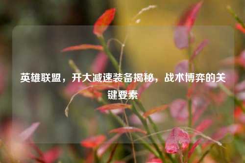 英雄联盟,开大减速装备揭秘,战术博弈的关键要素