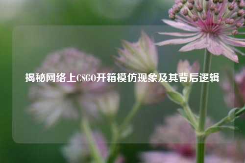 揭秘网络上CSGO开箱模仿现象及其背后逻辑
