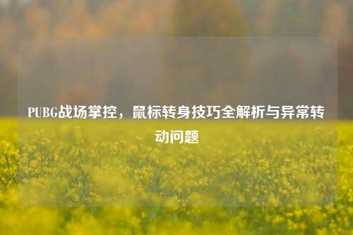 PUBG战场掌控，鼠标转身技巧全解析与异常转动问题