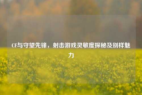 CF与守望先锋,射击游戏灵敏度探秘及别样魅力