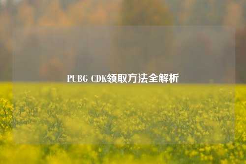 PUBG CDK领取方法全解析