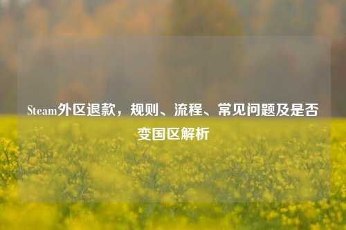 Steam外区退款,规则、流程、常见问题及是否变国区解析