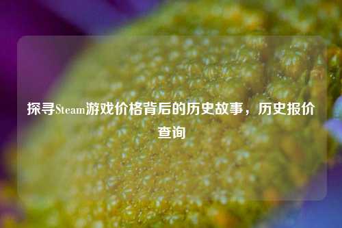 探寻Steam游戏价格背后的历史故事,历史报价查询