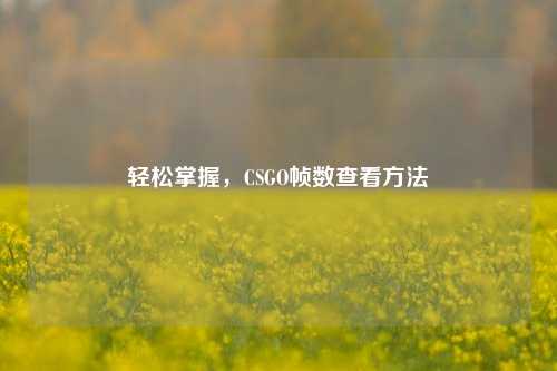 轻松掌握，CSGO帧数查看方法