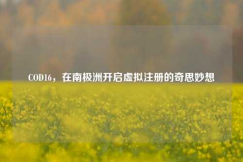 COD16,在南极洲开启虚拟注册的奇思妙想