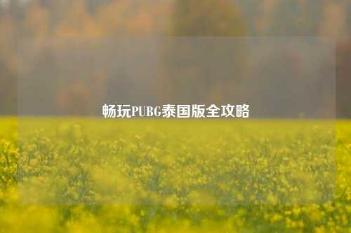 畅玩PUBG泰国版全攻略