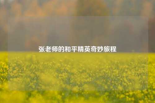 张老师的和平精英奇妙旅程