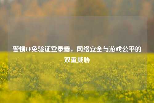 警惕CF免验证登录器，网络安全与游戏公平的双重威胁