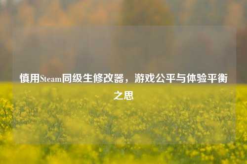 慎用Steam同级生修改器，游戏公平与体验平衡之思
