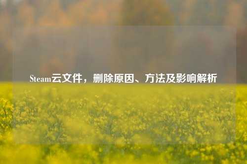 Steam云文件,删除原因、方法及影响解析